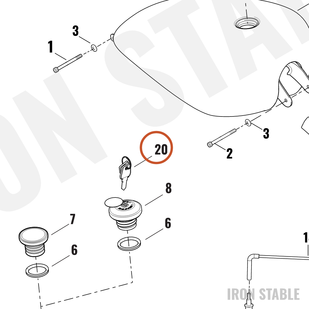 Harley-Davidson Key Set, Locking Fuelcap, Univer