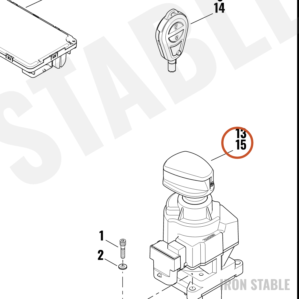 Harley-Davidson Lockset, W/Key Fob Btn Assembly, 434