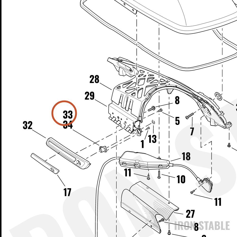 Harley-Davidson Lockset, W/Key Fob Btn Assembly, 434