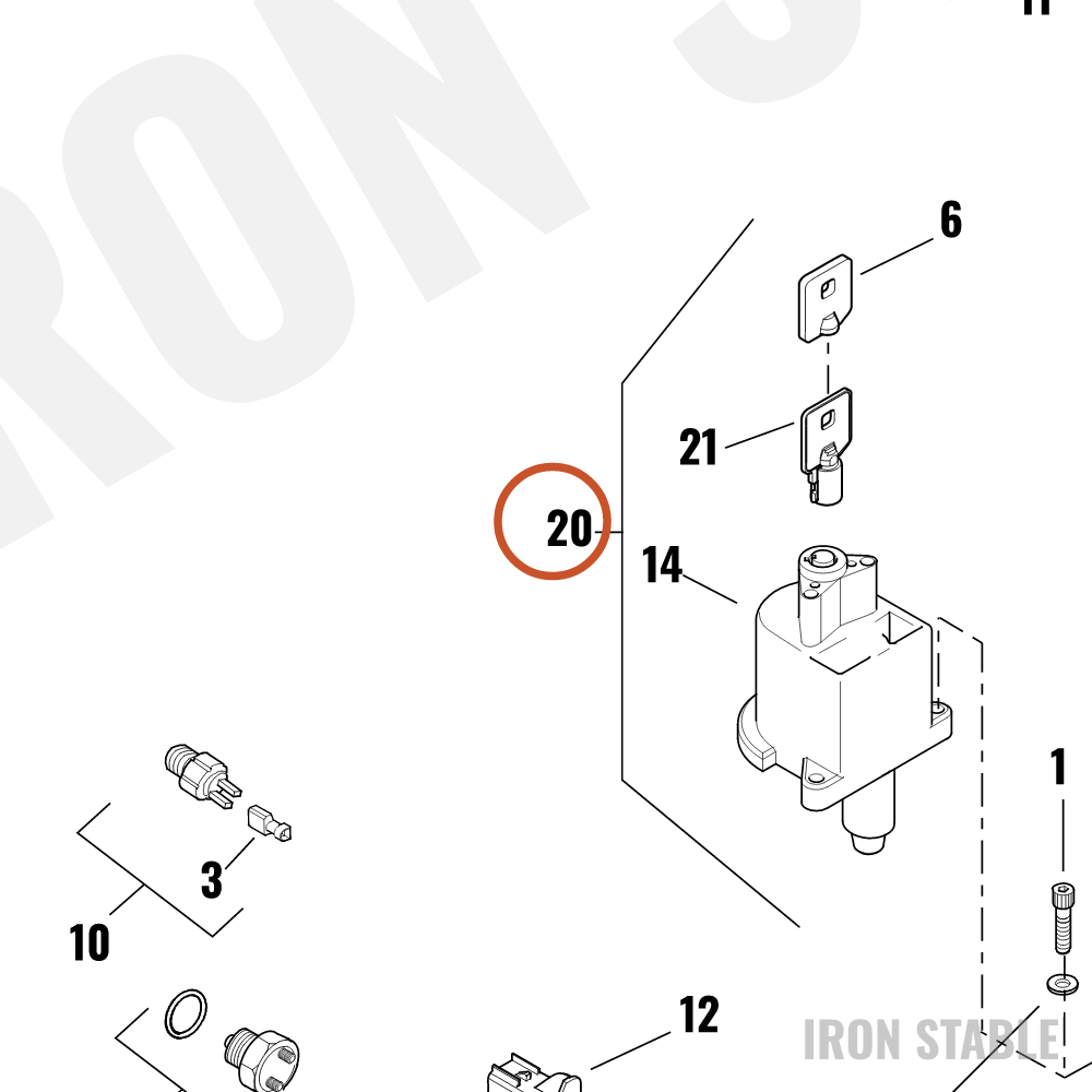 Harley-Davidson Lockset, Ign Knob And Trunk, Bl