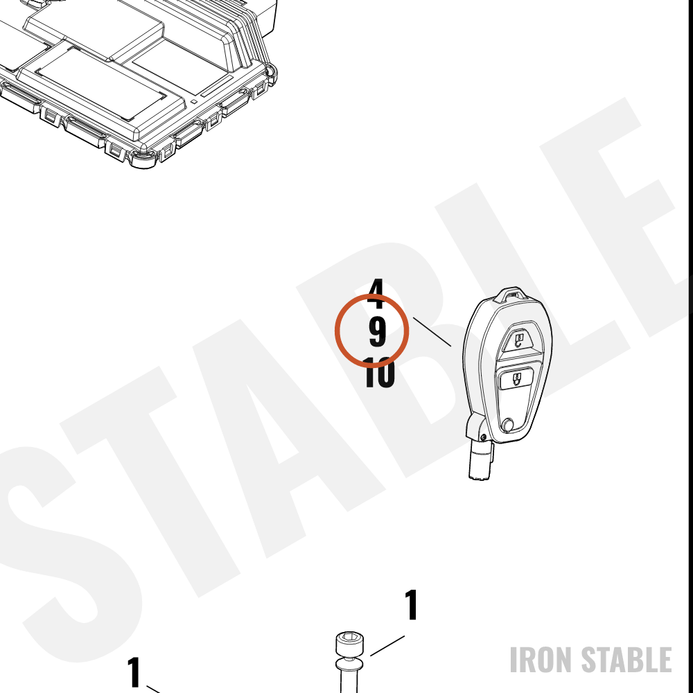 Harley-Davidson Lockset, W/Key Fob Btn Assembly, 434