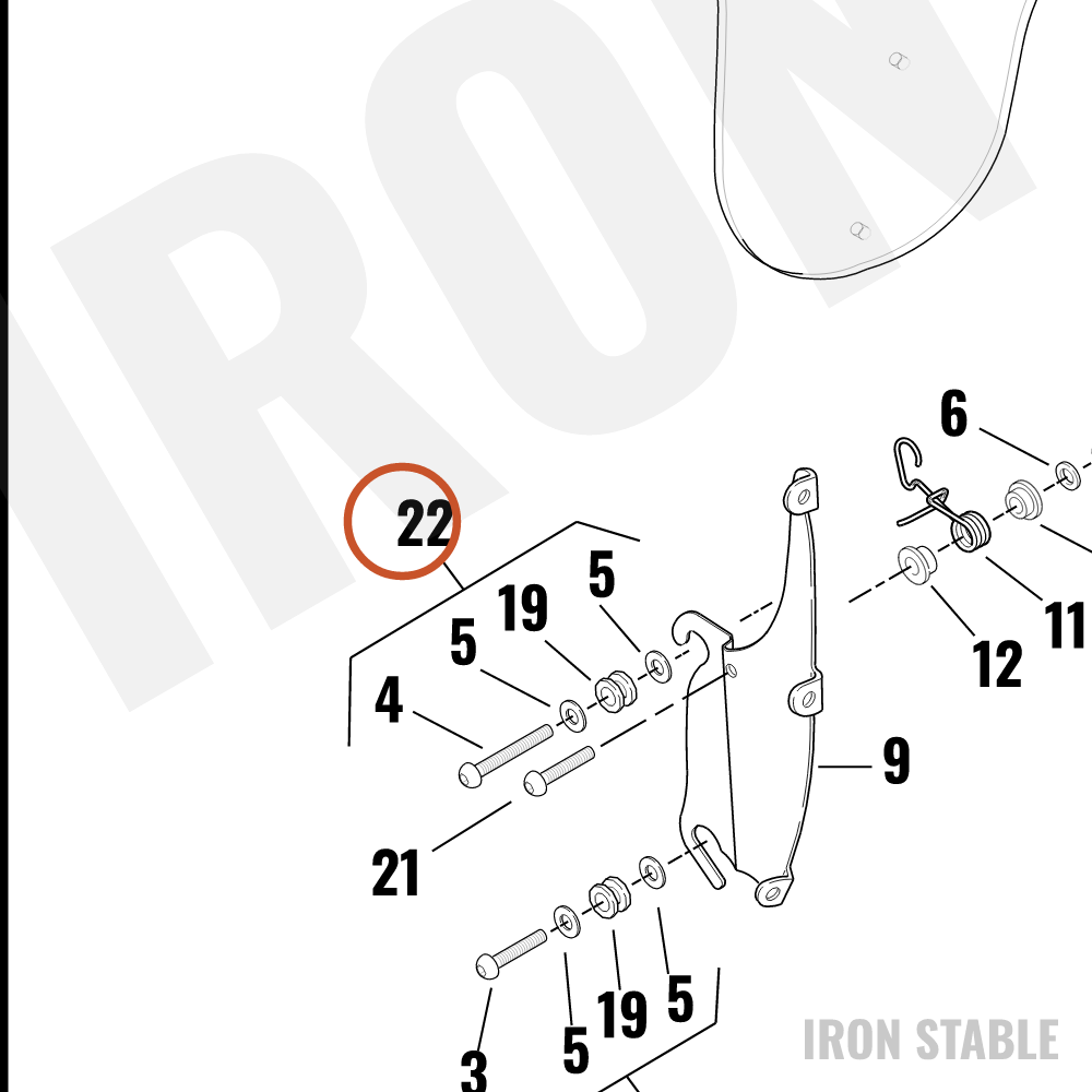 Harley-Davidson Kit-Hardware, W'shld Mounting