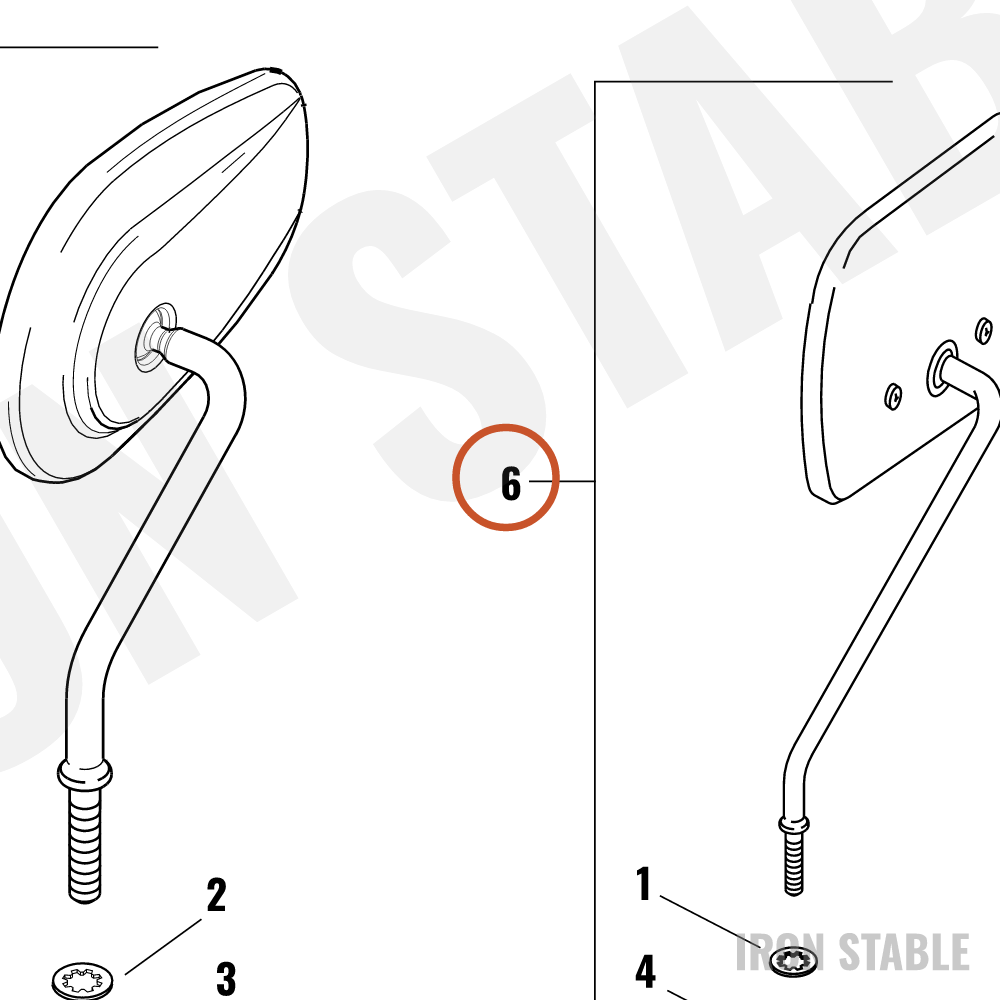 Harley-Davidson Kit-Mirror, Lh/Long/Flat, Chrome