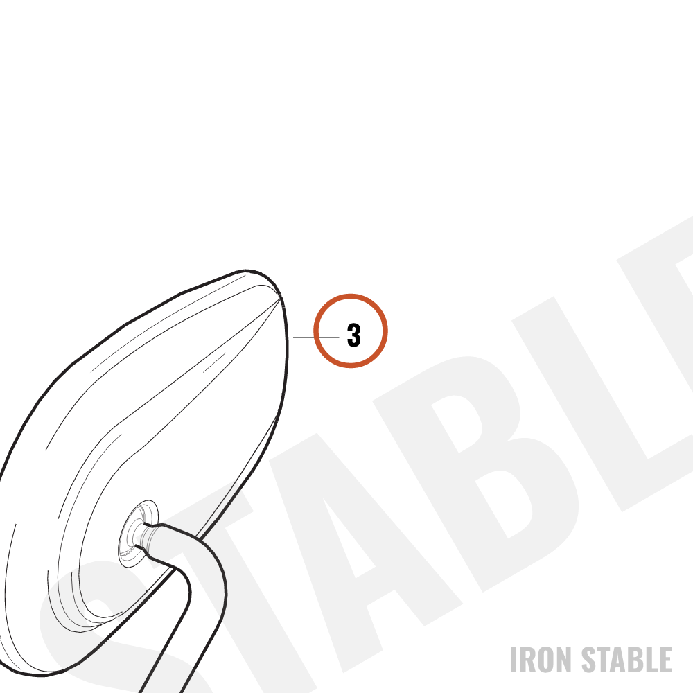 Harley-Davidson Mirror, Assembly, Lh/Long-Cnvx/Chrome