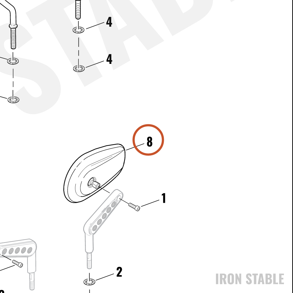Harley-Davidson Mirror Assembly, Lh