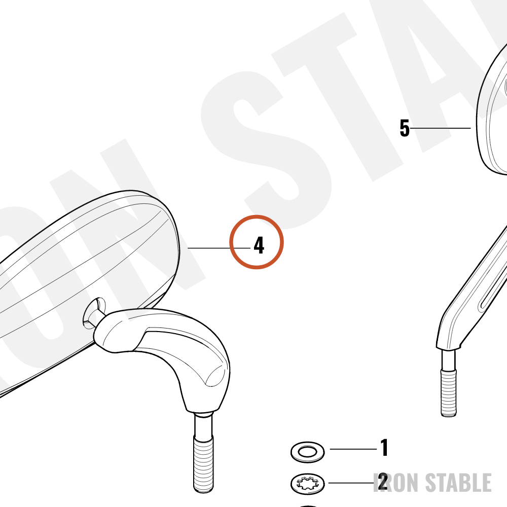 Harley-Davidson Mirror Assembly, Rh