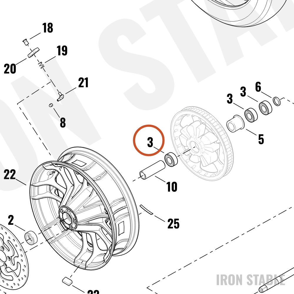 Harley-Davidson Bearing, Roll Elem, Non-Abs Whee