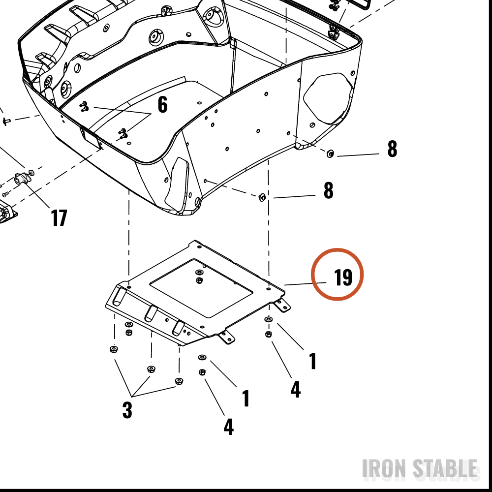 Harley-Davidson Stor, Hard, Mounting Bracket Assembly, T-Pa