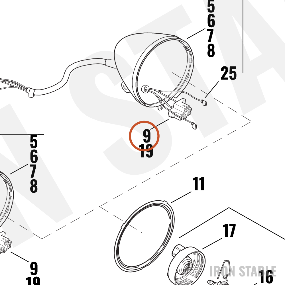 Harley-Davidson Connector, Rh, Spade, Fem