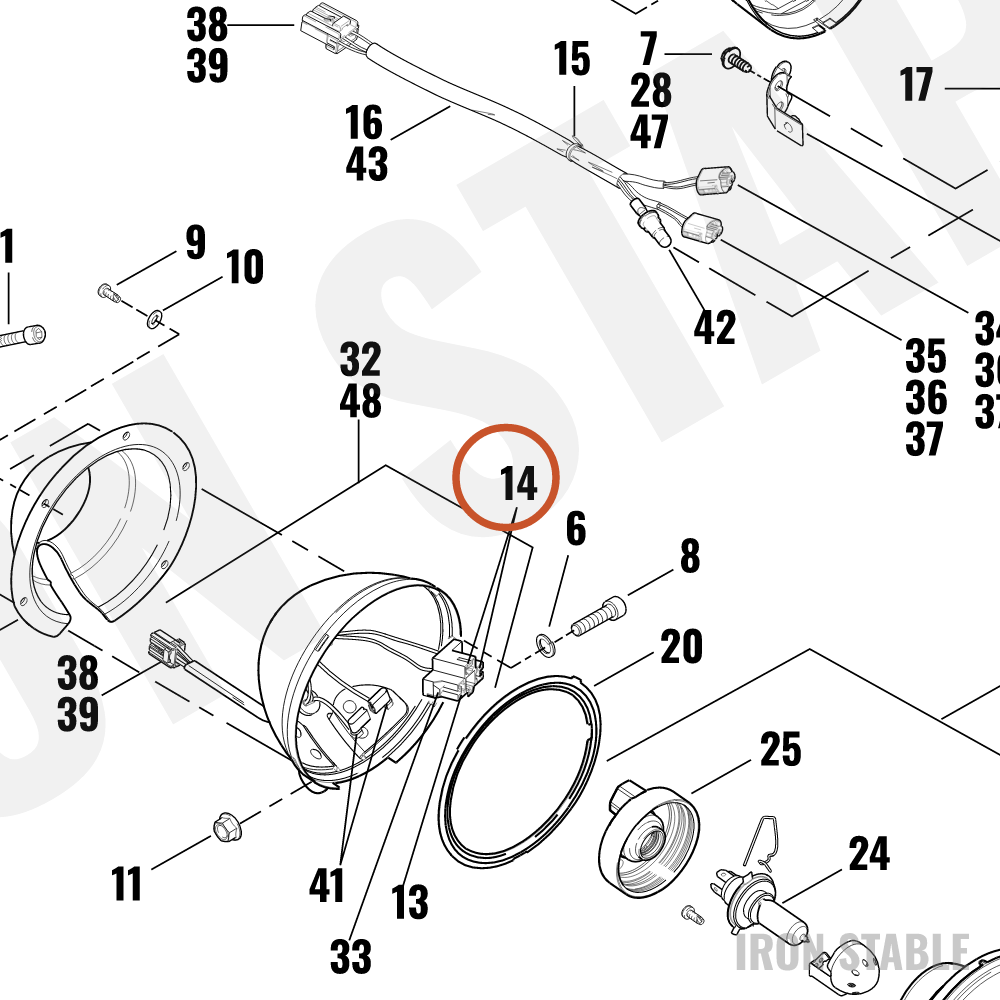 Harley-Davidson Connector, Lh, Spade, Fem