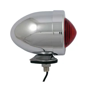 MCS Bullet marker light. Chrome. Red lens. SF. stud mount