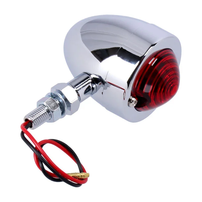 MCS Bullet marker light. Chrome. Red lens. DF. ext. stud mount - 500525