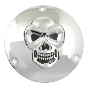 MCS Skull derby cover 3-hole. Chrome