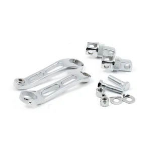 MCS Heel rest mount brackets for foward controls. Chrome