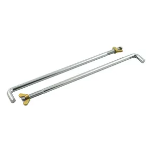 MCS Battery hold down rod set, 6-volt. Chrome