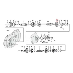 Andrews Andrews, 1st gear transmission mainshaft. 27T