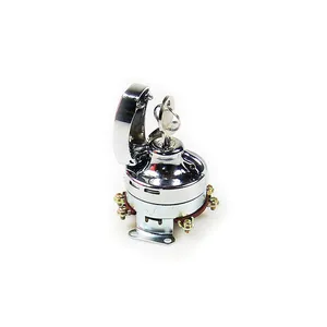 MCS FL style ignition switch, ''electronic''. flat key. Chrome