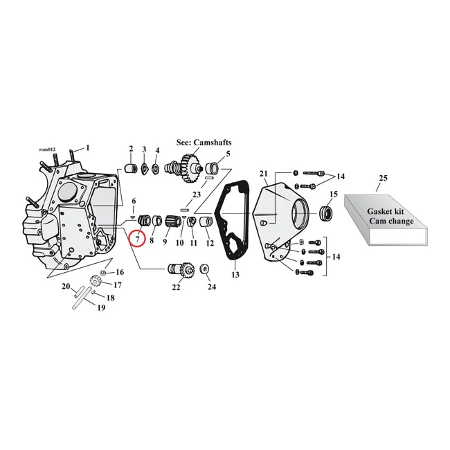 MCS Drive gear, oil pump. 5 teeth - 26349-54