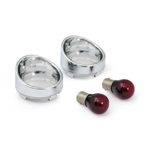 MCS Turn signal lens set with visor. Clear lens, red bulb