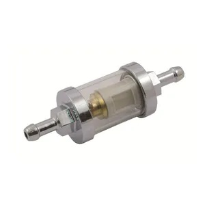 MCS Clear-view fuel filter, 1/4" ID. Chrome