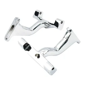 MCS Mount bracket, passenger floorboard. Raised. Chrome
