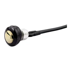 MCS Smooth push button switch. two-tone black/brass