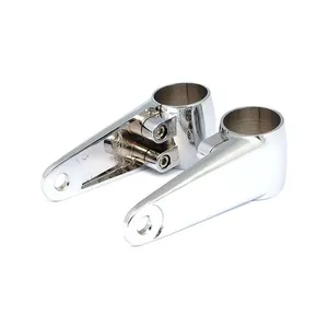 MCS Clampah, side-mount headlamp bracket assembly. Chrome