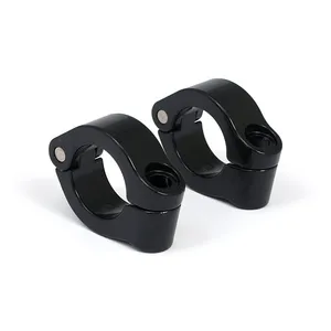 MCS Engine guard clamp set, for spotlamps. short. Black