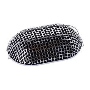 MCS Breather style air cleaner assembly, oval. Chrome