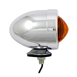 MCS Bullet marker light. Chrome. Amber lens. SF. stud mount
