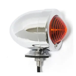 MCS Bullet marker light. Chrome. Amber lens. DF. stud mount