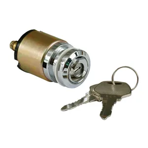 MCS FX style ignition switch ''thin'', flat key. Chrome