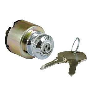 MCS FX style ignition switch ''thick'', flat key. Chrome