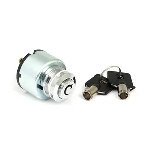 MCS FX style ignition switch ''thick'', round key. Chrome