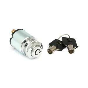 MCS FX style ignition switch ''thin'', round key. Chrome
