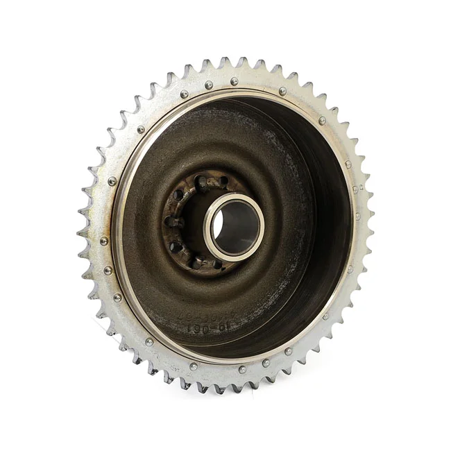 MCS 67-72 B.T. Rear brake drum & sprocket. Chrome - 41400-57