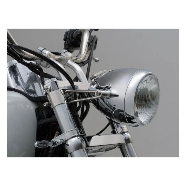 MCS Bracket for ''vintage'' headlamp. 41mm fork tubes. Polished ss - 510133