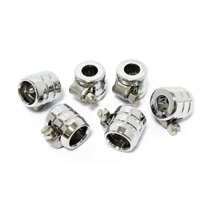 MCS Smooth hose clamps, 1/4". Chrome Grooved