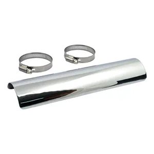 MCS Universal smooth heat shield 10" long chrome