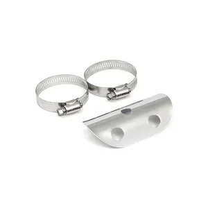 MCS Universal bullet hole heat shield 4" long chrome