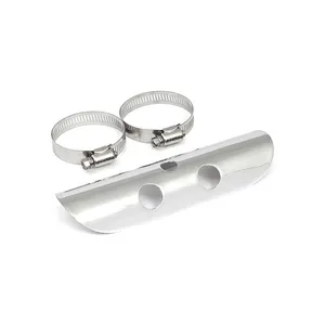 MCS Universal bullet hole heat shield 7" long chrome