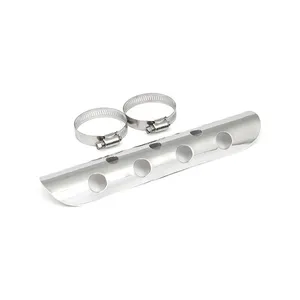 MCS Universal bullet hole heat shield 10" long chrome