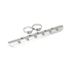 MCS Universal bullet hole heat shield 14" long chrome