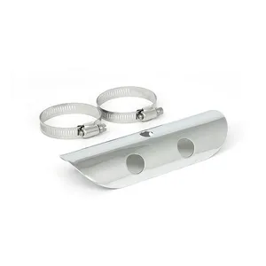 MCS Universal bullet hole heat shield 7" long chrome