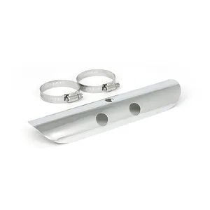 MCS Universal bullet hole heat shield 10" long chrome