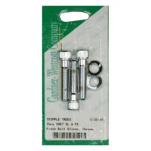 Gardner-Westcott Triple tree pinch bolt set. Chrome Allen heads