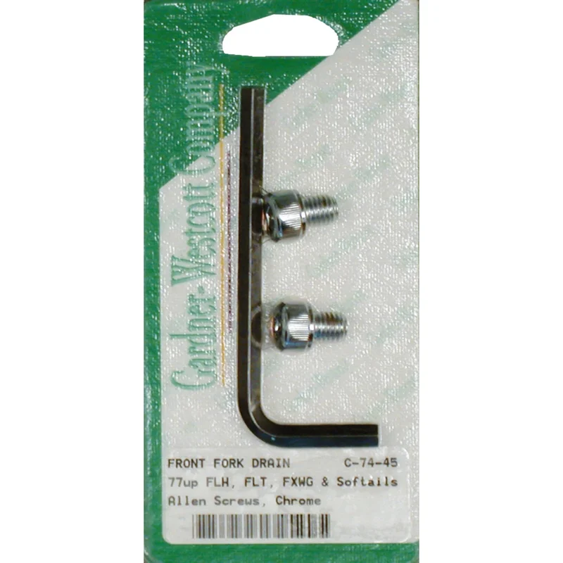 Gardner-Westcott Fork slider drain screws. Chrome Allen - 45858-77