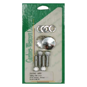 Gardner-Westcott Allen bolt set, swingarm pivot covers. Chrome