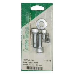 Gardner-Westcott Triple tree pinch bolt set. Chrome Allen heads
