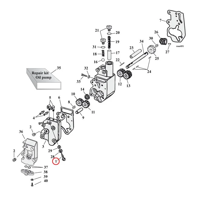 MCS Chain oiler adj. screw (slotted) - 63614-72